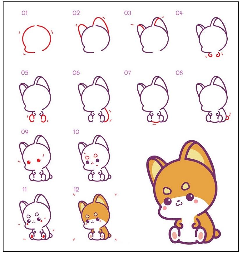 how to draw dog 4