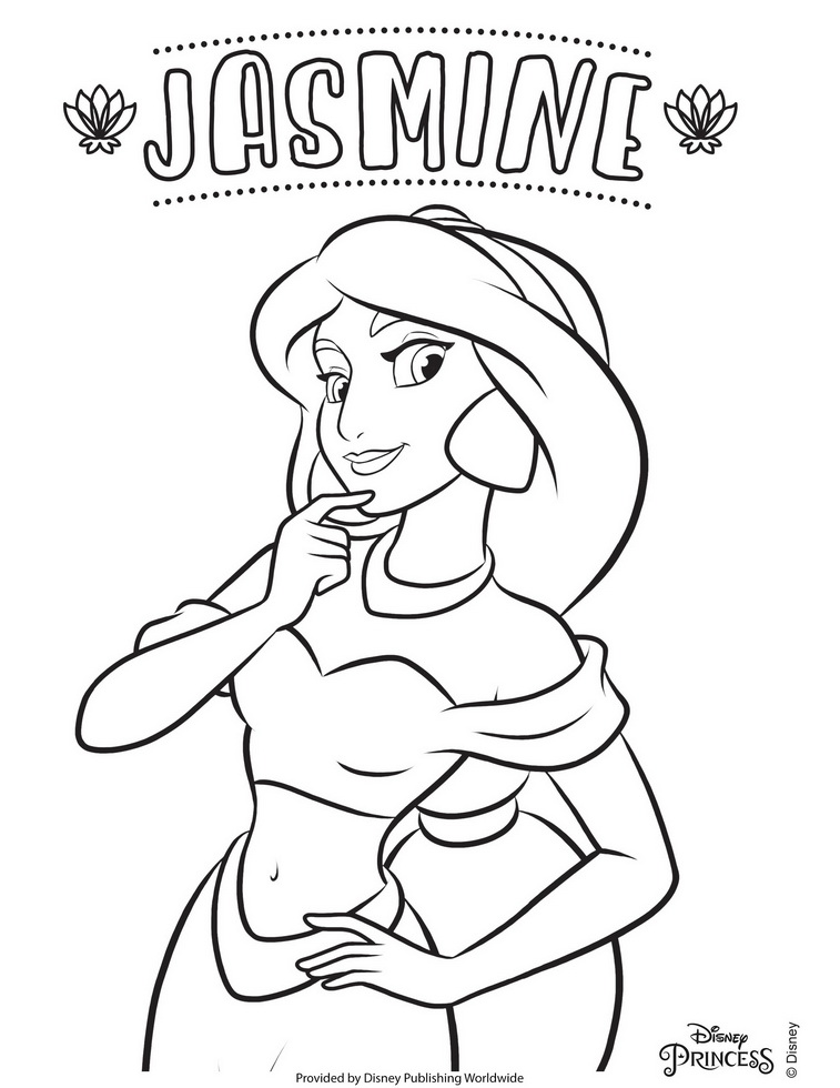 aladdin jasmine coloring pages