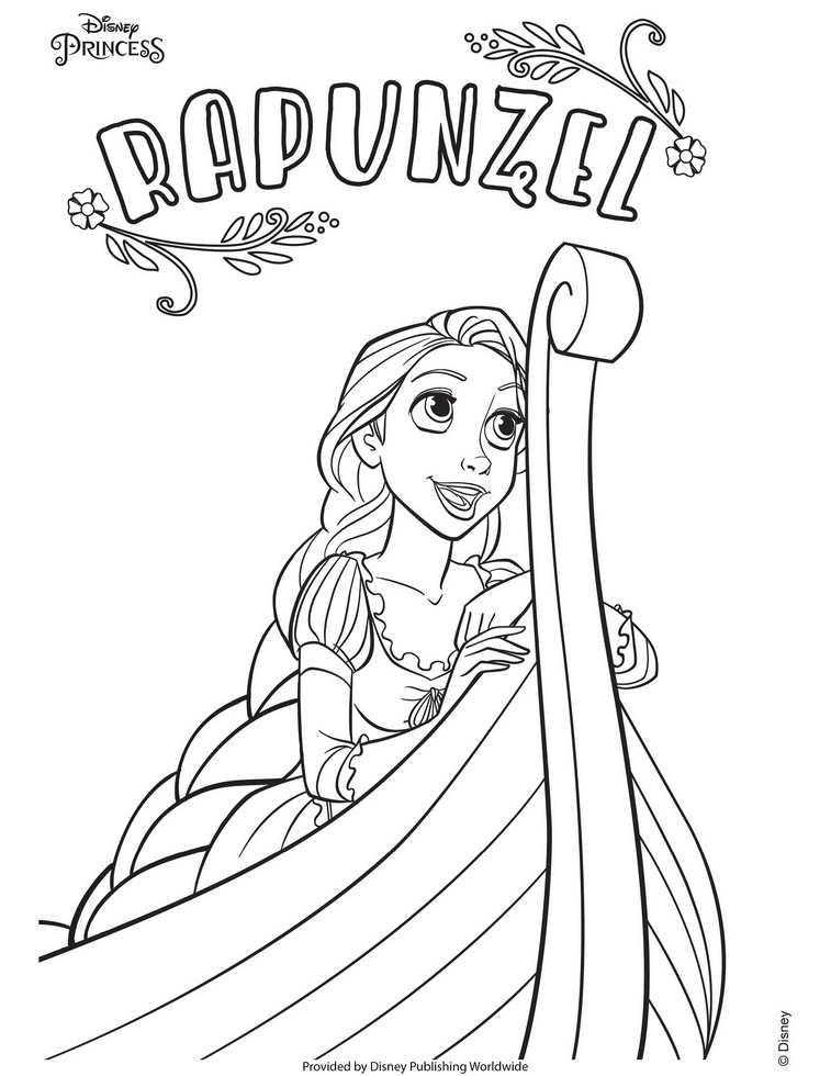 disney rapunzel colouring pages